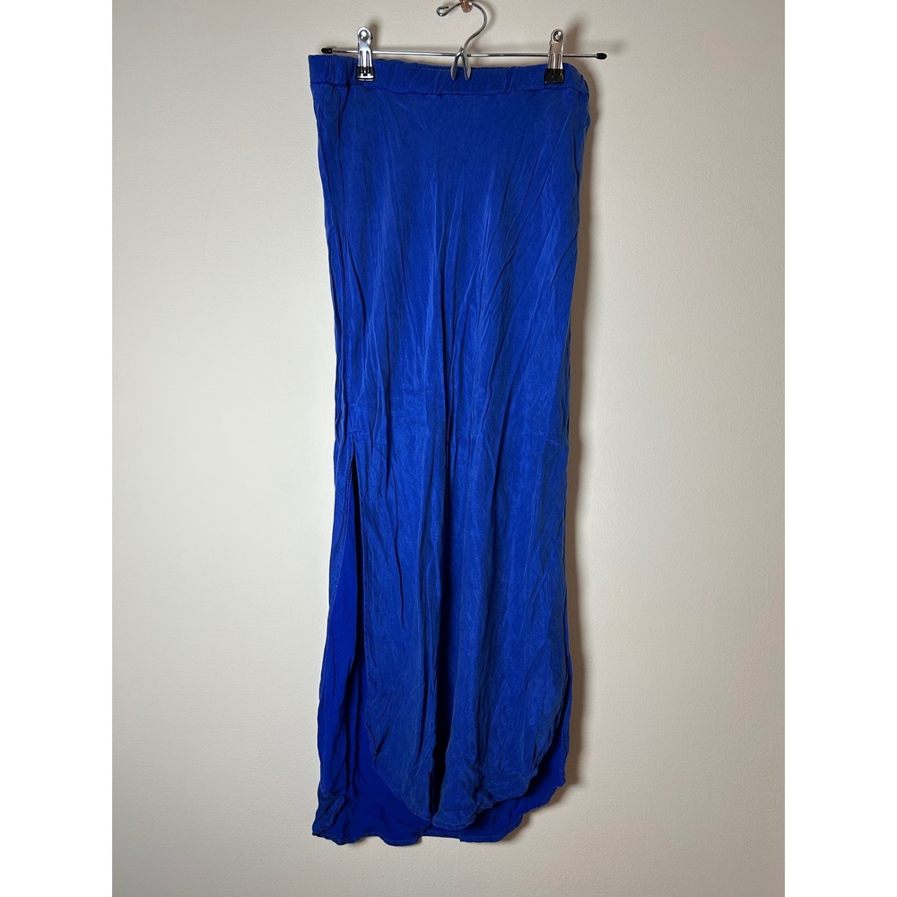 Bella Dah Royal Blue Maxi Skirt Slit Flowy Boho‎ Festival Size S